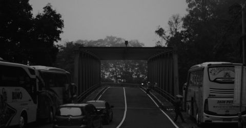 Someone near the bridge