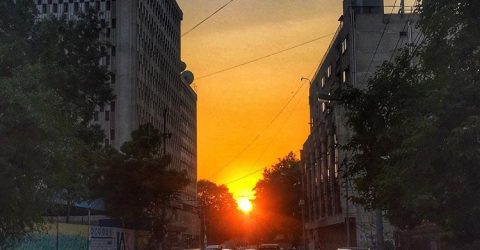 Sunset, streets of karachi