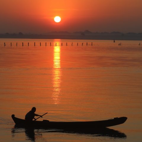 Sunrise  and Ayeyawaddy River
