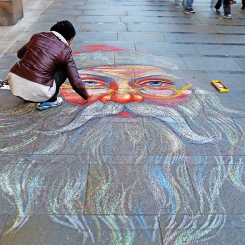 Street art of Santa