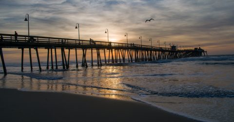 Sunset over the pier