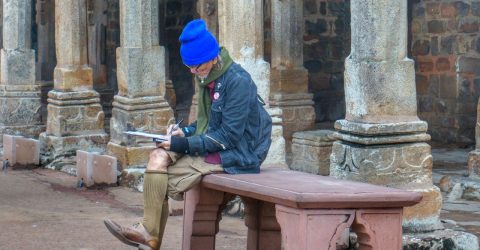 A reading man