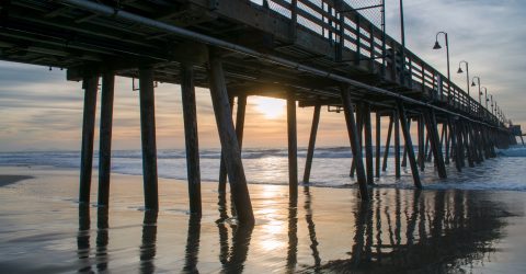 Sunset under the pier