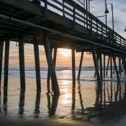 Sunset under the pier