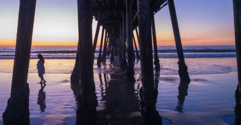 Woman in twilight