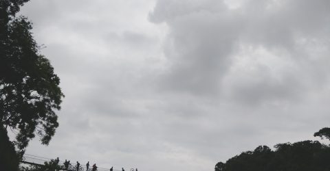 Cycling over the suspension bridge