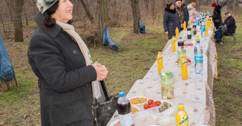 Field kitchen at Memorial Day for soldiers who died in Afghanistan