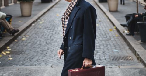 Burgundy briefcase