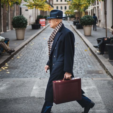 Burgundy briefcase