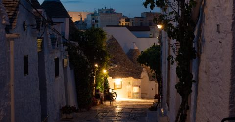 Alberobello streets at night
