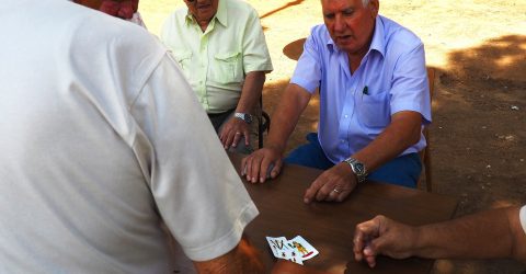 Playing cards on the street