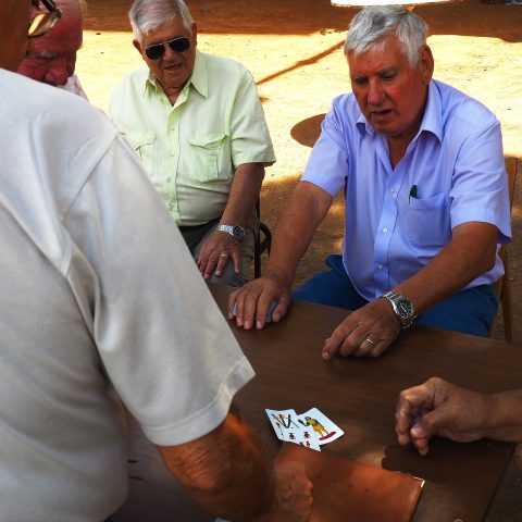 Playing cards on the street