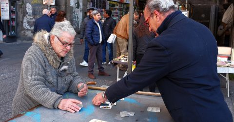 Playing cards on the street