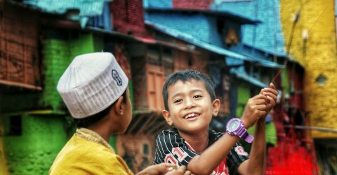 colorful village children