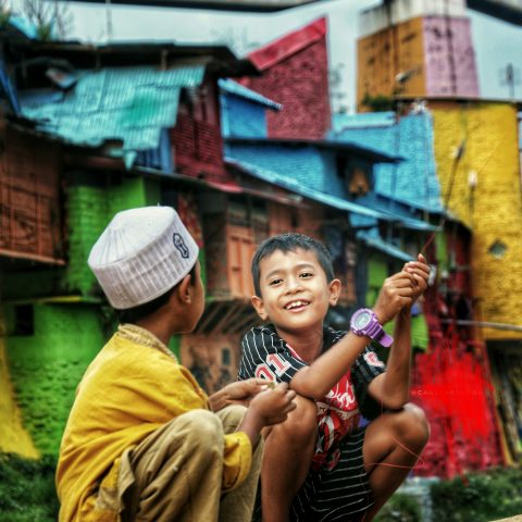 colorful village children