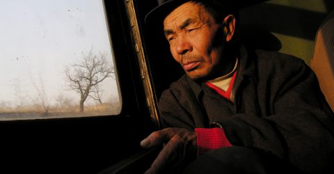 Man on train