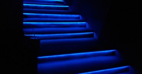 blue stairway