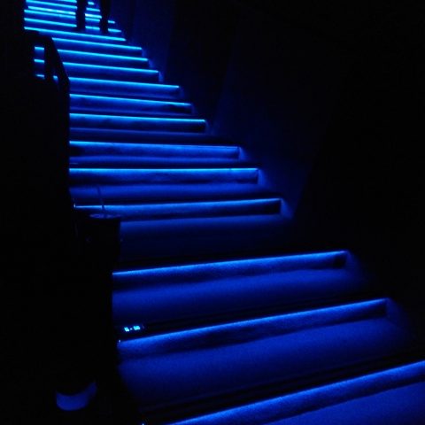 blue stairway