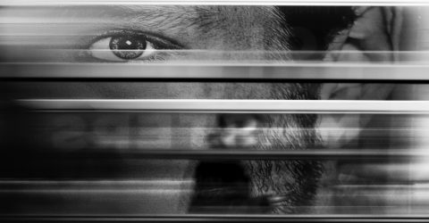 The walker on the metro platform