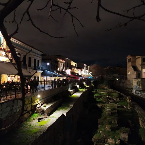 Christmas evening next to the Ancient Agora.