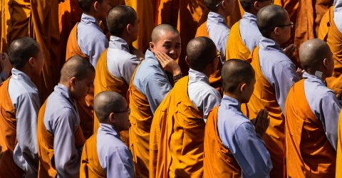 The queueing monk
