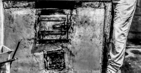 At the stove…..
