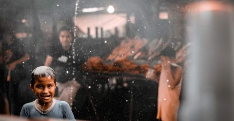 In the rain