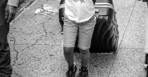 girl with a suitcase