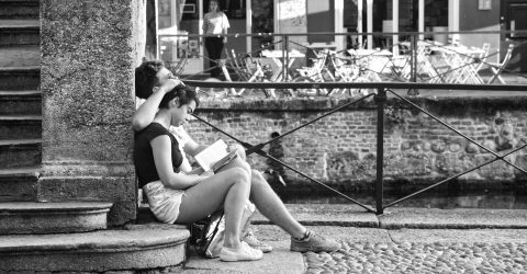 Lovers on the canal