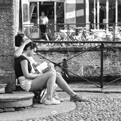 Lovers on the canal