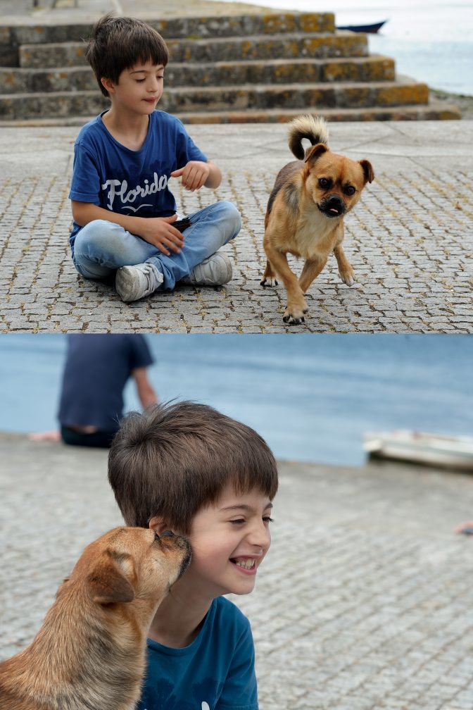 Hugo playing with the dog Exibart Street