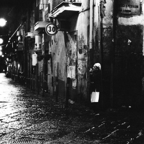 Chef on a cigarette break, Naples.