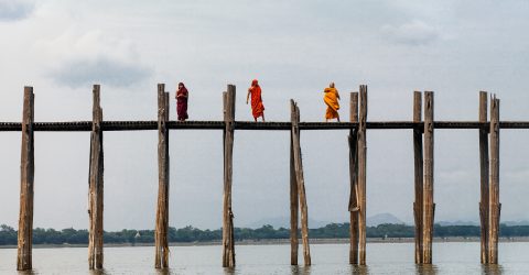 3 monks on the bridge