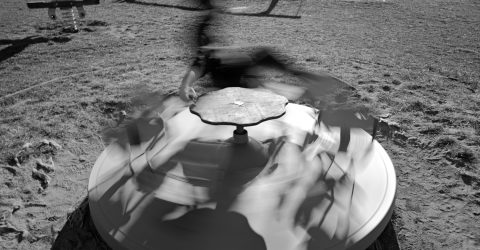 Children’s carousel in a sunny day