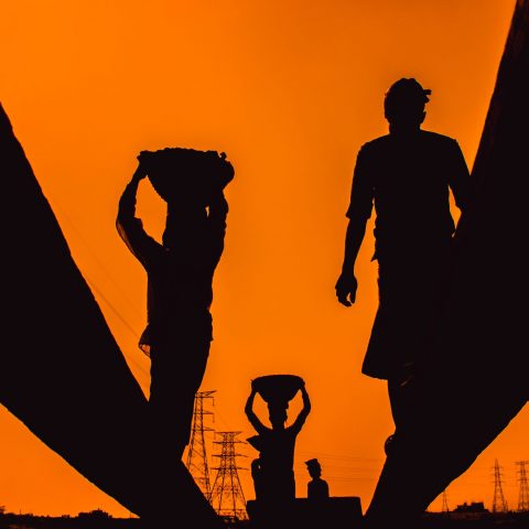 Workers in Silhouette