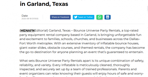 Bounce Universe Party Rentals Delivers Unmatched Fun and Safe Inflatable Rentals in Garland, Texas