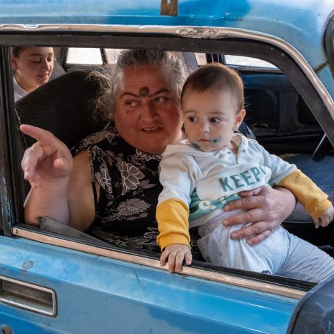 Street scene in Etchmiadzin, Armenia