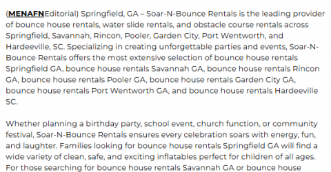 Soar-N-Bounce Rentals: Your Ultimate Destination for Bounce House Rentals, Water Slide Rentals, and Obstacle Course Rentals in Georgia and South Carolina