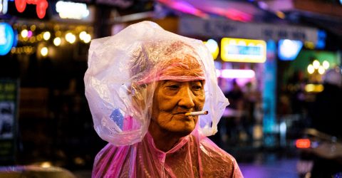 Old woman with cigarette