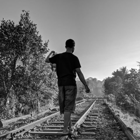 follow the train tracks