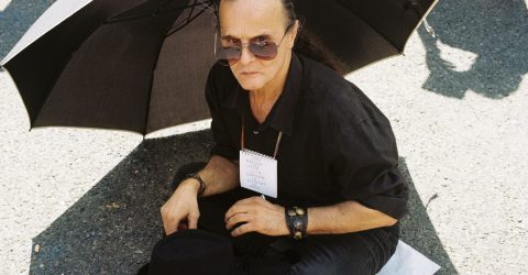 Man with umbrella