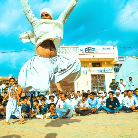 EXCITEMENT OF RAS-GARBA DANCE IN STREETS OF RATNAL VILLAGE