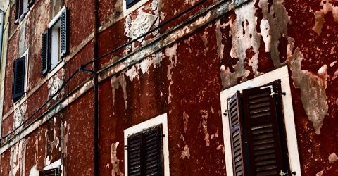 Red old house