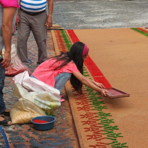 Getting ready for procession