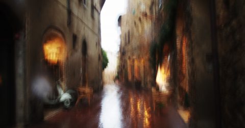 San Gimignano in rain