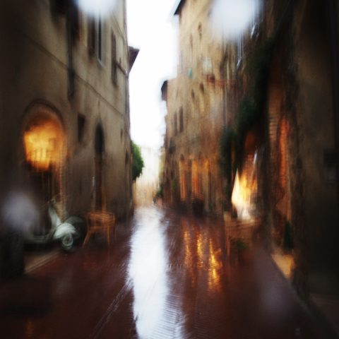 San Gimignano in rain