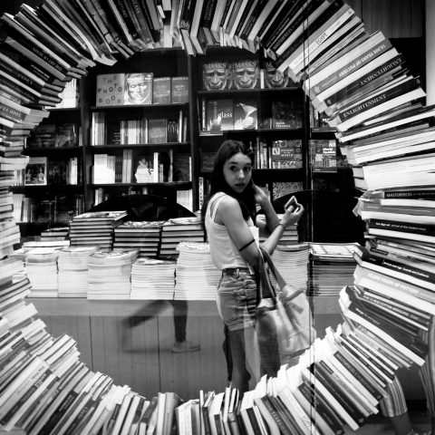 Girl in the bookstore