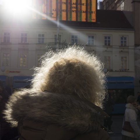 Girl with glowing hairstyle