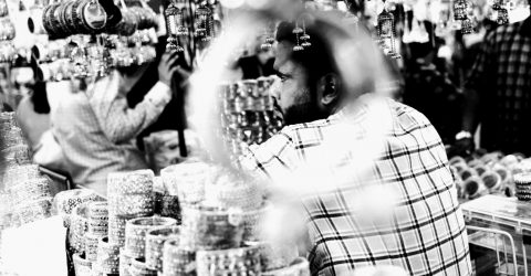 Bangle Store Scene at Charminar, Hyderabad