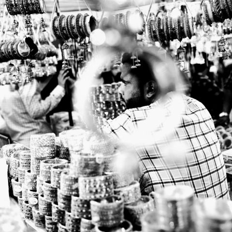 Bangle Store Scene at Charminar, Hyderabad
